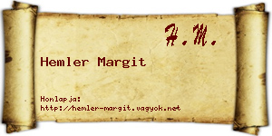 Hemler Margit névjegykártya
